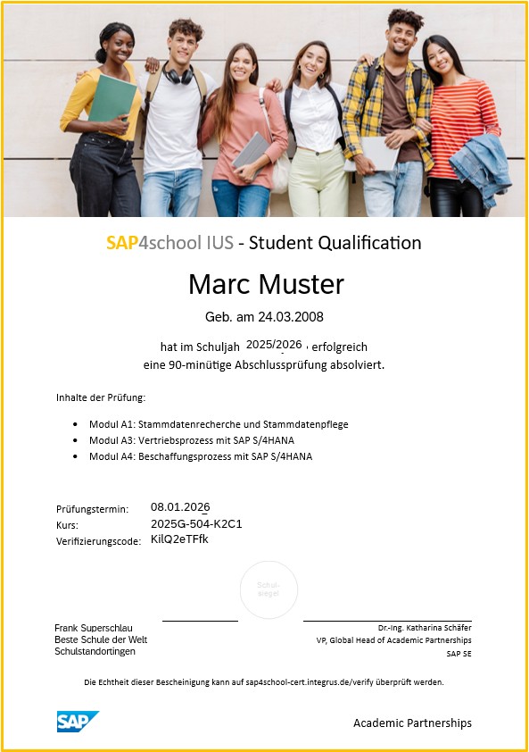 Musterzertifikat fuer HP