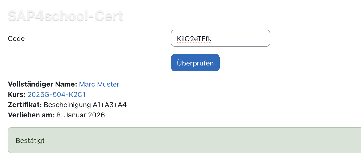 Code überprüfen